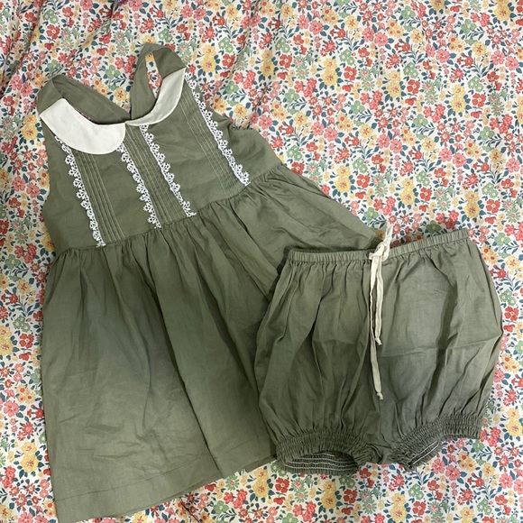 Petit Mioche Other - Petit Mioche Sage Green Dress